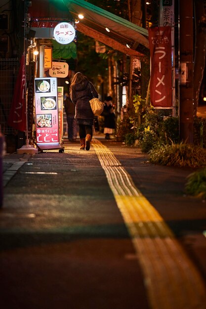 Rear view of a man in city