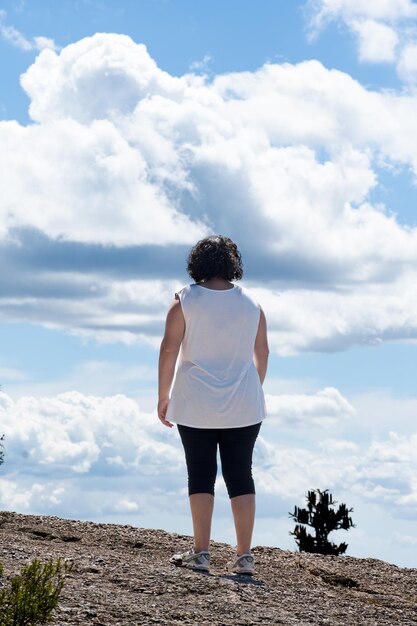 Rear view of man standing on ground