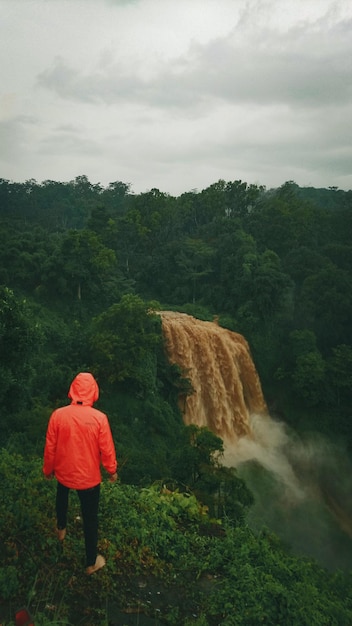 写真 の向こうに立っている男の後ろの景色