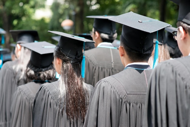 rear view of people at graduation ceremony