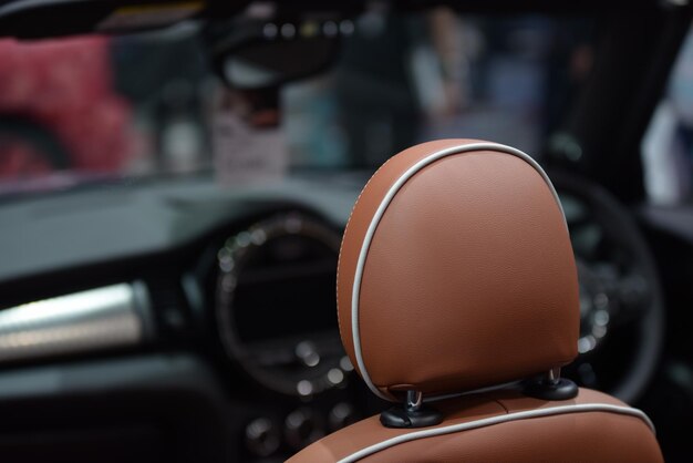 Rear view of woman driving car