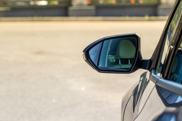 Rearview mirror of a modern car.