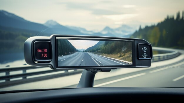 Photo rearview mirror with dashcam and realtime feed