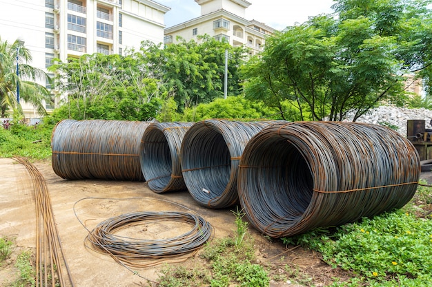 Rebar on construction site