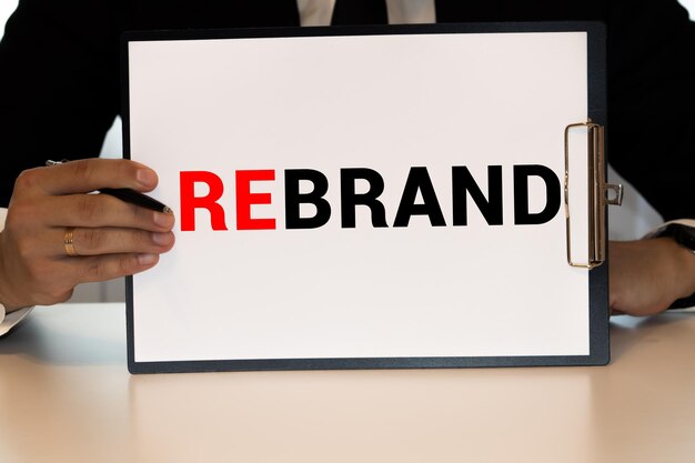 Rebrand Change Corporate Identity Marketing Concept (herbranding van het marketingconcept van de bedrijfsidentiteit)