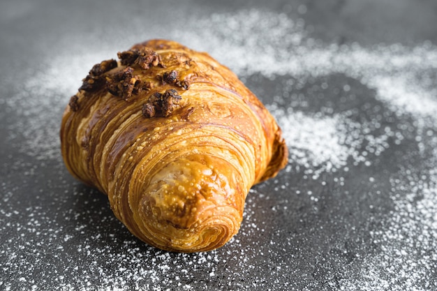 Recently baked traditional croissant a delicious snack