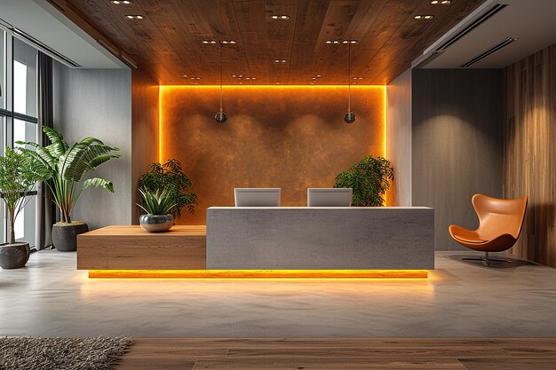 Reception Area in Contemporary Office