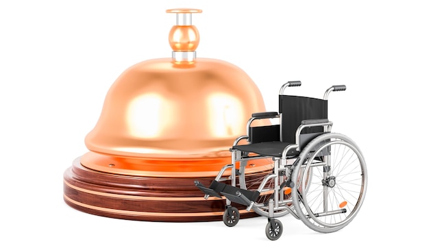 Reception bell with wheelchair 3D rendering