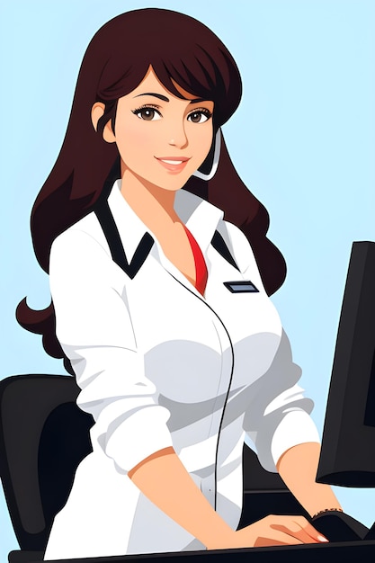 A receptionist vector illustration