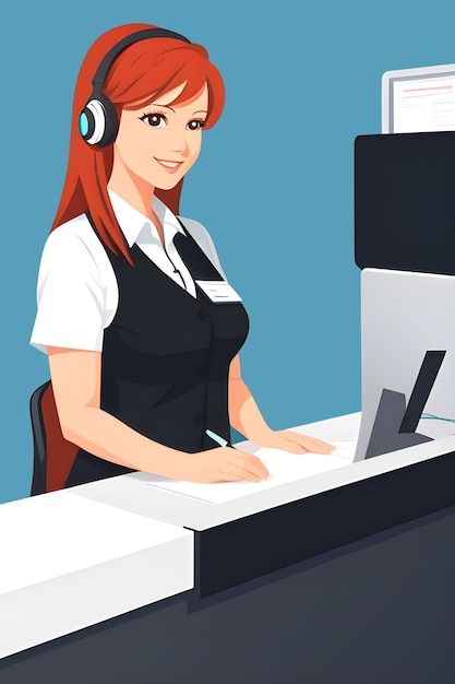 A receptionist vector illustration