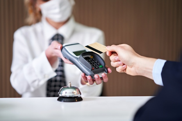 receptionist working in a hotel