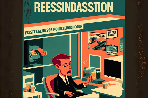 Recession flat illustration