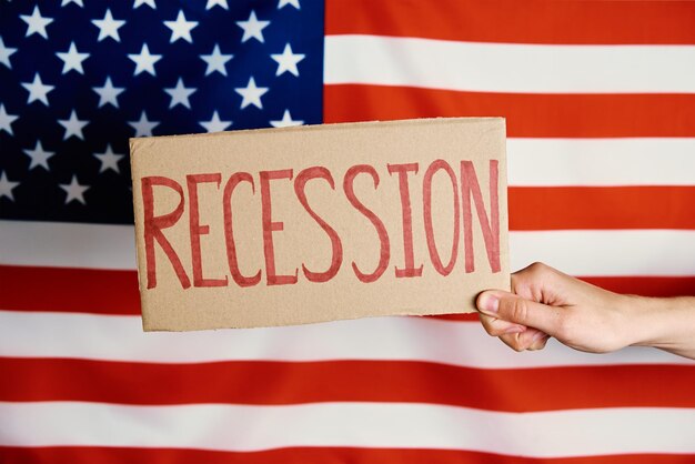 Photo recession in usa financial system and world economic crisis concept