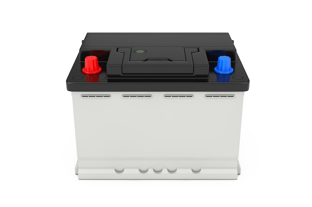 Rechargeable Car Battery on a white background. 3d Rendering