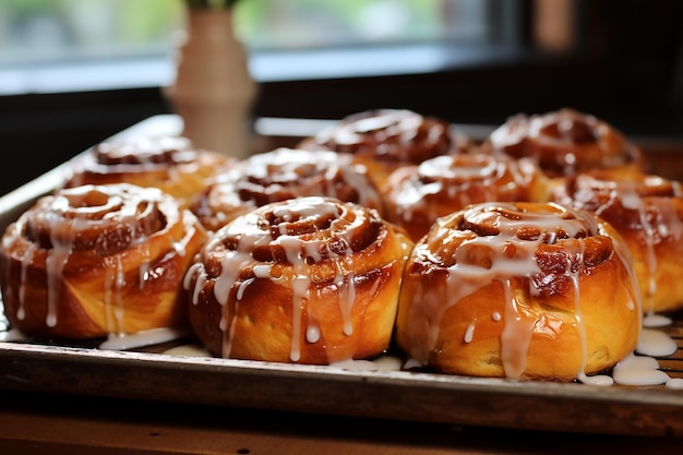 Recht uit de oven warme kaneel rollen