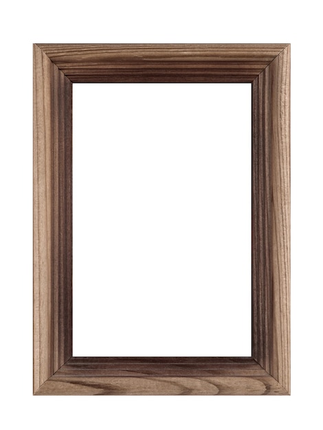 rechthoekig houten frame voor schilderen en fotografie geïsoleerd op een witte achtergrond