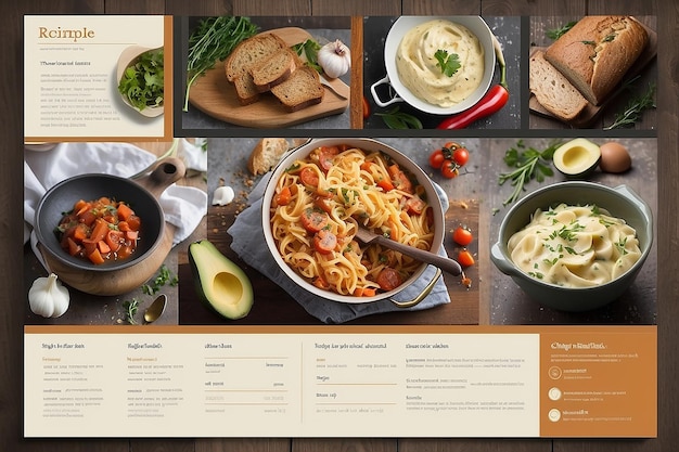 Photo recipe card template