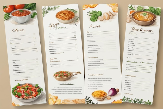 Photo recipe card template