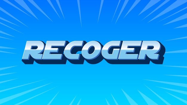 Photo recoger 3d blue text