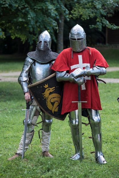 Reconstruction of the battle of medieval knights