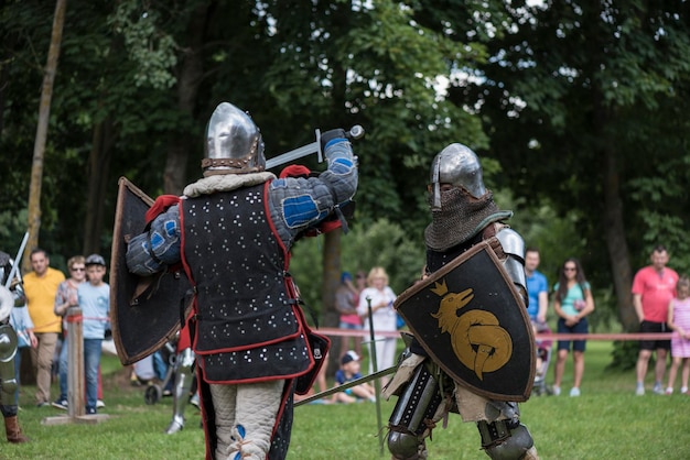 Reconstruction of the battle of medieval knights