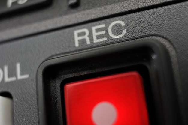 写真 ビデオカセットレコーダーの録音ボタン