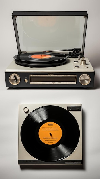 A record player sitting on top of a turntable