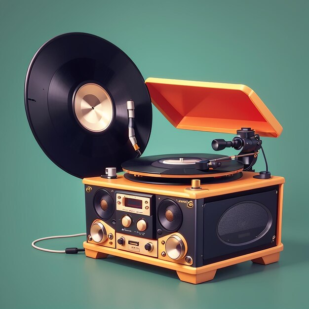 a record player with a record player on it