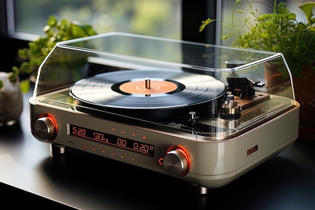 Photo a record player with a record player on it