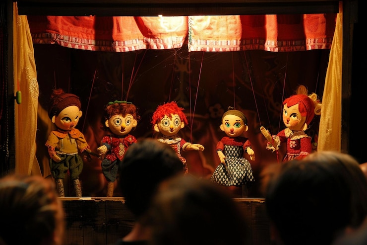Photo record a video of the puppet show to share with fr generative ai