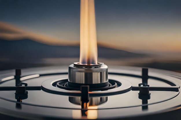 A record with a flame on it