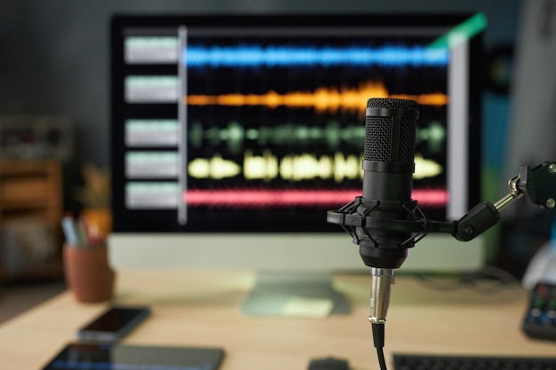 recording music in professional studio