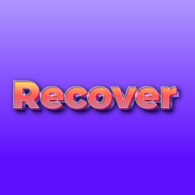 RecoverText effect JPG gradient purple background card photo