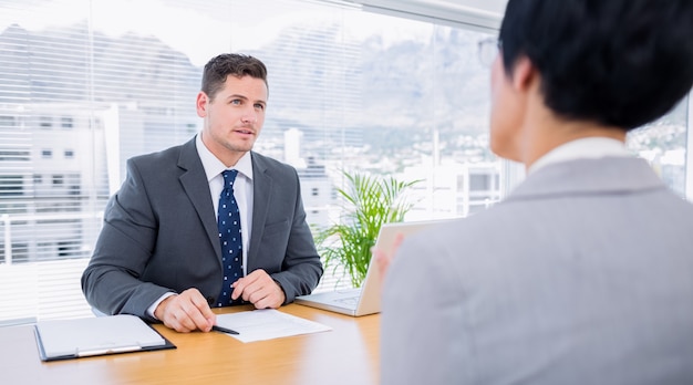 Recruiter checking the candidate during job interview