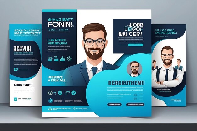 Recruitment advertentie sjabloon recruitement poster job huren poster social media banner