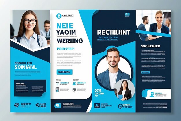 Recruitment advertentie sjabloon Recruitement poster Job huren poster social media banner