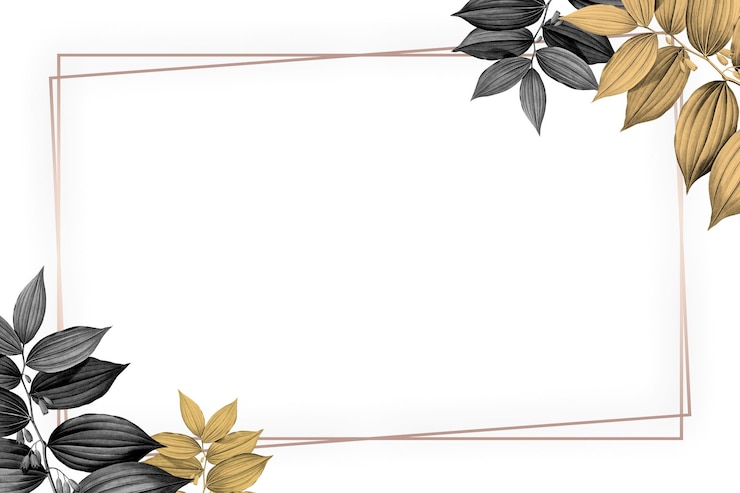 Photo rectangle copper frame with foliage pattern design element
