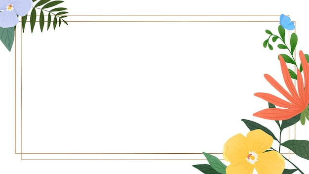 Rectangle tropical foliage frame png