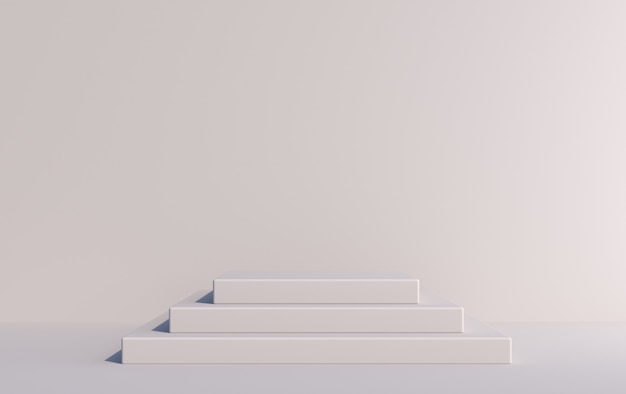 Rectangular 3D podium for product demonstration in gray, 3d render