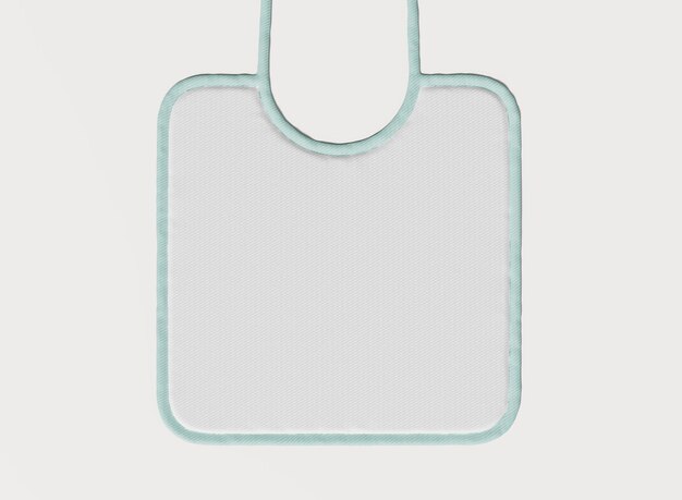 Photo rectangular bib with turquoise edge