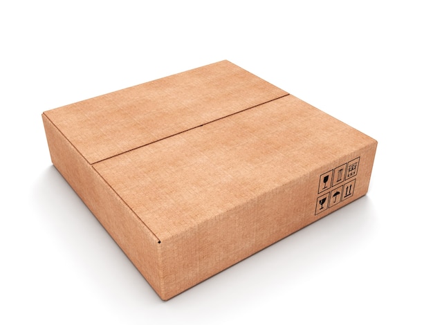 Rectangular cardboard box isolated