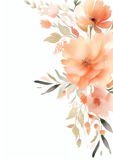 Foto cornice rettangolare sfumature minimaliste di luce morbida melanzana fiorisce acquerello floreale per o