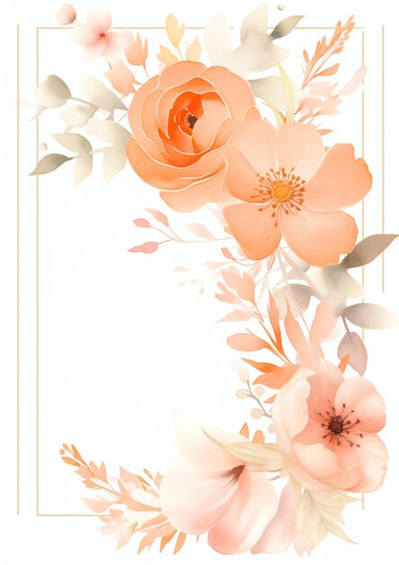 写真 直角のフレーム 軽い柔らかい桃色のオレンジ色の花の花色の花色の花色の花色