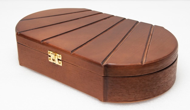 Rectangular wooden box with rounded edges