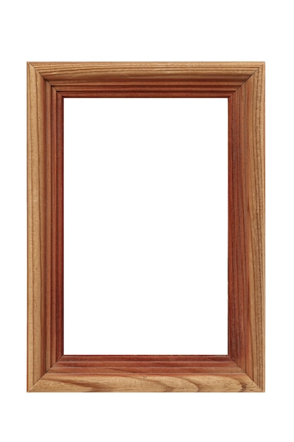 rectangular wooden frame for painting and photography isolated on a white background