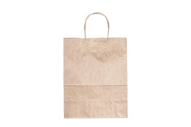 Recyclable craft paper bag for purchases gifts and takeaway food mock up on black background Environmentally friendly than singleuse plastic bags