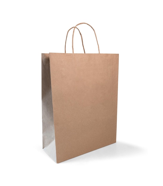 Photo recyclable paper bag isolated on white background