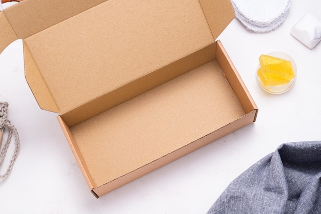 Recyclable wrapping box, parton package for zero waste items, empty inside