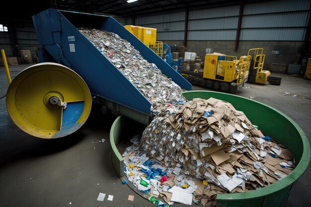 Recyclables being sorted and prepared for sale to manufacturing companies