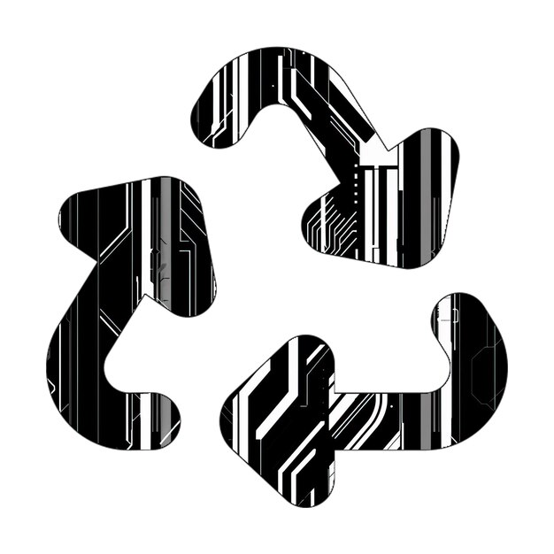 recycle icon black white technology texture